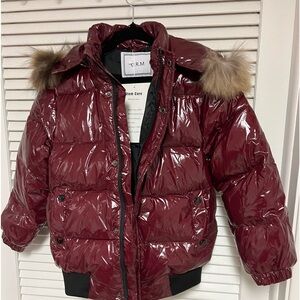 Hooded Puffer Jacket NWT! Orange Mom
